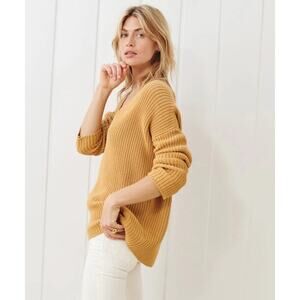 Jenni Kayne Cotton Cabin Sweater in Mustard, Size M, NWT